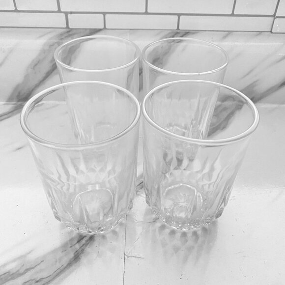Vintage Juice Whiskey Drinking Crystal Glasses - Set of 4 - Picture 1 of 2